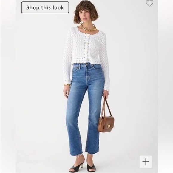 J. Crew Slim Demi Boot Blue Jeans 32 raw hem plus size  comfortable high rise - Picture 1 of 8